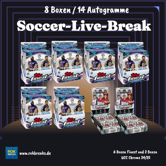 ROK Soccer-Live-Break (8 Boxen). Topps Finest 21/22 und Topps UCC 24/25 Mixer PYT